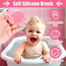 Baby Hair Brush and Comb Set, 4Pcs Baby Soft Bristles Brush Cradle Cap Brush Hair Comb for Newborns Toddlers Boys Girls (Pink) by TinyTreasures Baby Boutique