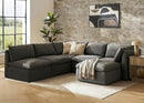 mopio Oversized Modular Sectional Sofa with Fully Removable Covers and Storage, Convertible U, L-Shaped and Sleeper Sectional, Modern Couches with Ottoman Chaise (Stone Gray Fabric, 6 Seats, L) by CozyNest Decor