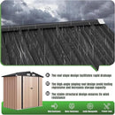 Aoxun 6'x4' Outdoor Storage Shed with Base Galvanized Steel Metal Garden Shed for Patio, Lawn & Garden(Brown, 6' x 4'W/Base) by GreenHaven Gardens
