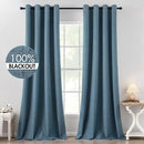 MIULEE Linen Texture Curtains, 2 Panels (Dusty Blue, W52xL84), Blackout, Grommet, Room Darkening, Nursery, Solid, Classic, 2 Count by TinyTreasures Baby Boutique