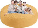 7FT Bean Bag Chair, Large Bean Bag Chairs with Memory Foam Filled, Fluffy Beanbag Sofa with Dutch Velvet Cover, Round BeanBag Chairs for Living Room, Playroom - Mustard by TinyTreasures Baby Boutique