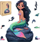Wooden Puzzle for Adults, Mermaid Wooden Jigsaw Puzzles(15.3 * 23.4in-500pcs), Beautiful Wooden Puzzle with Box Birthday Gifts for Adults and Kids Family Game by TinyTreasures Baby Boutique
