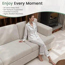 Sofa, 3 Piece Set Comfy Sofa, Loveseat & 2 3-Seater Couch with Deep Seats for Living Room, Modern Sleeper Couch, Beige Chenille by CozyNest Decor
