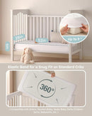 Yoofoss Waterproof Crib Mattress Protector, Quilted Crib Mattress Pad Cover Ultra Soft and Breathable, Machine Washable Toddler Mattress Protector for Standard Baby Crib Size 52''x28'' by TinyTreasures Baby Boutique