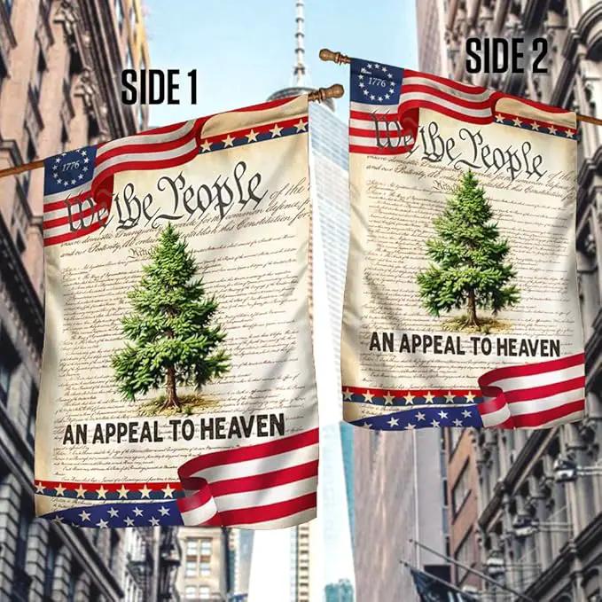 FLAGWIX American Flag - We The People Betsy Ross 1776 An Appeal To Heaven Pine Tree Flag TPT1923F, House Flag (29.5" x 39.5") - USA Flags Premium Polyester - Decorative Indoor Outdoor Flag, photo 3 of 7