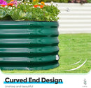 Quictent Galvanized Raised Garden Bed Kit, 6x3x1.5 ft Oval Metal Planter Box Tall for Vegetables Outdoor Backyard, Rubber Strip Edging Included, Dark Green