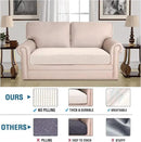 H.VERSAILTEX Super Stretch Individual Seat Cushion Covers Sofa Covers Couch Cushion Covers Slipcover Sets Thick Jacquard Textured Twill Fabric (1 Piece Loveseat Cushion Cover, Ivory) by CozyNest Decor