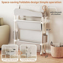 Baby Changing Table, Versatile Folding Changing Table with 2 Drawers, Portable Baby Diaper Changing Station with Toy Holder, Adjustable Height Mobile Nursery Diaper for Infant and Newborn by TinyTreasures Baby Boutique
