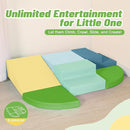 6-Piece Soft PU Leather Toddlers Climbing Toys, Baby Foam Climbing Blocks for Toddlers 3, Foam Play Gym Climbing Structures, Indoor Climb and Crawl Activity Play Set (Light Blue and Green) by TinyTreasures Baby Boutique
