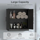 Metal Wall Cabinet,Garage Wall Cabinetwith Handle,Lockable Storage Cabinets Wall Mounted with 2 Doors,Locking Cabinet with Shelves for Basement,Living Home,Black by CozyNest Decor