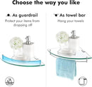 KES Glass Corner Shelf Bathroom Shelf Tempered Glass with Rail SUS 304 Stainless Steel Floating Wall Mount Bracket Polished Finish, BGS2101A by CozyNest Decor
