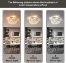 4-Light Crystal Flush Mount Chandelier Light Fixture with K9 Crystals Modern Ceiling Lights Elegant Pendant Lamp for Bedroom,Hallway,Bar,Living Room,Dining Room,H5.9 xW13.7(Bulbs Not Included) by CozyNest Decor
