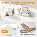 24"x6.8"x1.6" Slanted Floating Wall Shelves 2-Pack - Rustic White Finish, Heavy-Duty Solid Wood Design with Hidden Brackets - Perfect for Living Room, Kitchen, Bathroom, or Office by CozyNest Decor