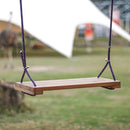 Teak Wood Swing 16.6"x7.5" - Outdoor Wooden Tree Swing Seat for Adults & Kids, Backyard Wood Swings with Height Adjustable Design by GreenHaven Gardens