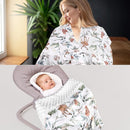 TANOFAR Baby Carseat Canopy, Peekaboo Opening Car Seat Canopy for Babies, Soft and Breathable Infant Carrier Canopy, Multi-use Baby Carrier, Stroller, Nursing Cover, Minky Blanket, Animal Leaf by TinyTreasures Baby Boutique