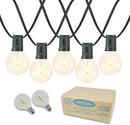Novelty Lights 100 Feet G40 LED Patio String Lights with 67 Bulbs, Warm White, Weather Resistant and Shatterproof Replaceable Plastic Globe Bulbs, Black Wire by GreenHaven Gardens