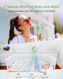 Stroller Fan Clip on for Baby, 4000mAh Rechargeable Battery Operated, Flexible Tripod, 3 Wind Speed, 360° Rotatable, Small Portable Fan for Car Seat Crib Golf Cart Beach Travel, Green by TinyTreasures Baby Boutique