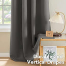 H.VERSAILTEX Premium Solid Thermal Insulated Blackout Grey Curtains Window Drapes - 2 Panels Set- Charcoal Gray, 52x72 Inch,8 Grommets per Panel by CozyNest Decor