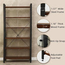 WH-AOERPYMY Natural Real Wood Bookcase,Industrial Bookshelf,6 Tier Solid Wood Open Book Shelf Storage,Metal Shelving Unit,Farmhouse Wide Etagere Bookcase for Office Living Bedroom (6 Tiers) by CozyNest Decor