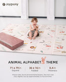 Baby Play Mat 71x79 Inch, 2 in 1 Fabric & XPE Dual-Sided Design Foldable Play Mats for Babies and Toddlers, Waterproof & Anti-Slip Baby Mat for Floor, Portable Baby Foam Crawling Mat with Travel Bag by TinyTreasures Baby Boutique