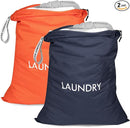 MissBoy 2 Pack Laundry Bags, Nylon Washable Wet Dry Bag, Travel Laundry Bags for Dirty Clothes, Swimming Bathing Suit Workout Wet Clothes Bag by TinyTreasures Baby Boutique