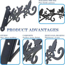 Metal Hanging Plant Bracket with Birdie Pattern 2 Pack – Heavy Duty Plant Hooks for Hanging Flower Baskets，Plants, Bird Feeder, Wind Chime - Indoor/Outdoor Use，Black Matte Texture (9 in) by GreenHaven Gardens