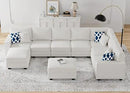 L Lengend Vansen Modular Sectional Sofa U Shaped Couch with Ottoman Modern Reversible Corner Sectional Couch for Living Room (Cream, U Shaped Sofa-5) by CozyNest Decor