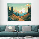 HZOHNAGO Mountain Tapestry Forest Mountain Sunrise Road Pattern Printed Wall Tapestry Wall Hanging for Bedroom Living Room Dorm 40" W x 30" H by CozyNest Decor