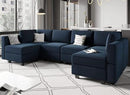 Belffin Modular Reversible Sectional Sofa U Shaped Couch with Storage Seat with Chaise Velvet Blue… by CozyNest Decor
