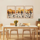 KAIRNE Cactus Canvas Wall Art,Desert Landscape Paintings,Aesthetic Abstract Prints Set of 3(16”X24”),Minimalist Farmhouse Wall Decor,Abstract Boho Artwork for Living Room Bedroom Office Decoration by CozyNest Decor