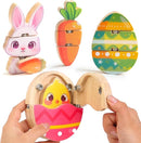 HUZU Easter Snap Builders, Easter Basket Stuffers Bunny, Carrot, Egg, Chick Wooden Puzzle Toy, Basket Essentials Take Apart & Mix Characters Kids Montessori STEM Fine Motor Skill by TinyTreasures Baby Boutique