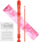 Descant Soprano Music Recorder Instrument For Kids Flute Kids Recorder With Cleaning Rod + Case Bag (Crystal red) by TinyTreasures Baby Boutique
