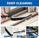 Crevice Cleaning Brushes, Serrated Cleaner Scrub Brush Tool for Hard to Reach Tight Space, Home Essentials, Cleaning Supplies for Shower, Bathroom, Kitchen, Toilet, Window (2, Black) by CozyNest Decor