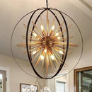 31.5" Black Gold 16-Light Globe Sputnik Chandelier Modern Industrial Adjustable Hanging Ceiling Firework Pendant Light Fixture for Entryway Foyer Stairway Bedroom Dining Living Room Hallway by CozyNest Decor