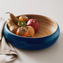 Fruit Bowl For Kitchen Counter, Decorative Bowl, Large Serving Bowl Or Fruit Basket For Kitchen Spun Bamboo (Blue) by CozyNest Decor