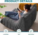 Modern Living Room Chair, Big Bean Bag Adult Floor Sofa, Togo Recliner Memory Foam Lazy Couch Suitable Balcony for Fireside Chair (Dark Grey) by CozyNest Decor
