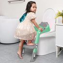 Potty Training Seat with Step Stool Ladder, SKYROKU Potty Training Toilet for Kids Boys Girls Toddlers - Comfortable Safe Potty Seat with Anti-Slip Pads Ladder Grey Green by TinyTreasures Baby Boutique