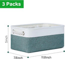 Bidtakay Small Storage Baskets for Shelves 3 Pack Fabric Storage Bins for Organizing Linen Collapsible Organizer for Closet-Deep Green by TinyTreasures Baby Boutique