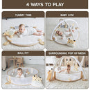 6-in-1 XL Play Mat & Play Gym, Baby Gym, Baby Activity Gym, Sensory Exploration and Motor Skill Development Toys (Sand) by TinyTreasures Baby Boutique