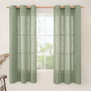 LAMIT Linen Blended Curtains 63 Inches Long, Soft Thick Linen Textured Light Filtering Drapes Bronze Gromment Small Window Drapes for Bedroom/Kitchen/Basement, 2 Panels, 34 x 63 Inch, Sage Green by CozyNest Decor