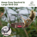 Kingsyard Squirrel Proof Platform Bird Feeders for Outdoor Hanging, Caged Bird Feeder for Small Wildbirds Finches, Recycled Plastic Feeding Platform with Metal Seed Tray, Brown by GreenHaven Gardens