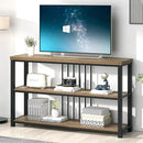 FOLUBAN Modern Sofa Table for Entryway, 3 Tier Narrow Console Table for Living Room Hallway Behind Couch, Rustic Oak by CozyNest Decor