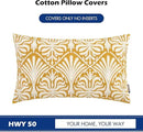 HWY 50 Mustard Yellow Decorative Lumbar Pillow Cover Rectangle 12x20 Inch (1 Piece), Embroidered Cotton Farmhouse Cushion Cover Pillow Case for Sofa Couch Living Room Bed, Minimalist Floral by CozyNest Decor