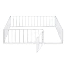 Metal Floor Bed Frame With Fence And Door by HouseOfZazla