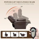 COLAMY PU Leather Electric Power Lift Chair,Lift Recliner Chair with Thick Cushioned Padding Backrest for Living Room, Office, Bedroom （Darkbrown） by CozyNest Decor