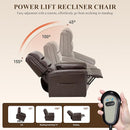 COLAMY PU Leather Power Lift Chair with Massage and Heat,Electric Lift Recliner Chair with Thick Cushioned Padding Backrest for Living Room, Office, Bedroom -Darkbrown by CozyNest Decor