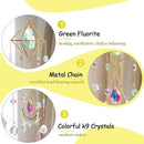 Green Fluorite Crystal Suncatcher Window Hanging Pendant Glass Prisms Decor Wind Chime Rainbow Sun Catcher for Home Garden Porch by GreenHaven Gardens