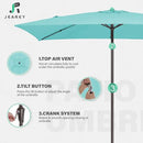 JEAREY 6.5x10 ft Rectangular Patio Umbrellas Outdoor Market Umbrella with Push Button Tilt and Crank, Rectangle Table Umbrella 6 Sturdy Ribs UV Protection for Pool Garden Backyard Deck, Peacock Blue by GreenHaven Gardens