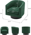Swivel Barrel Accent Chair, Modern Round Corduroy Fabric Arm Chair for Living Room, Bedroom, Comfy Club Reading Chairs for Adults (Corduroy Dark Green, Set of 4) by CozyNest Decor