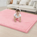 ACOMOPACK Baby Play Mat for Floor 1.3" Thick Memory Foam Play Mat 59"×71" Tummy Time Crawling with Non-Slip Bottom for Living Room,Nursery,Soft Velvet Playpen Mats for Kids,Infants（Pink） by CozyNest Decor